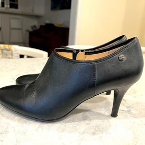 Black Calvin Klein heeled booties, size 8.5, barely worn.